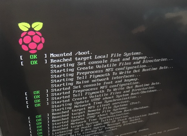 Raspberry Pi booting up