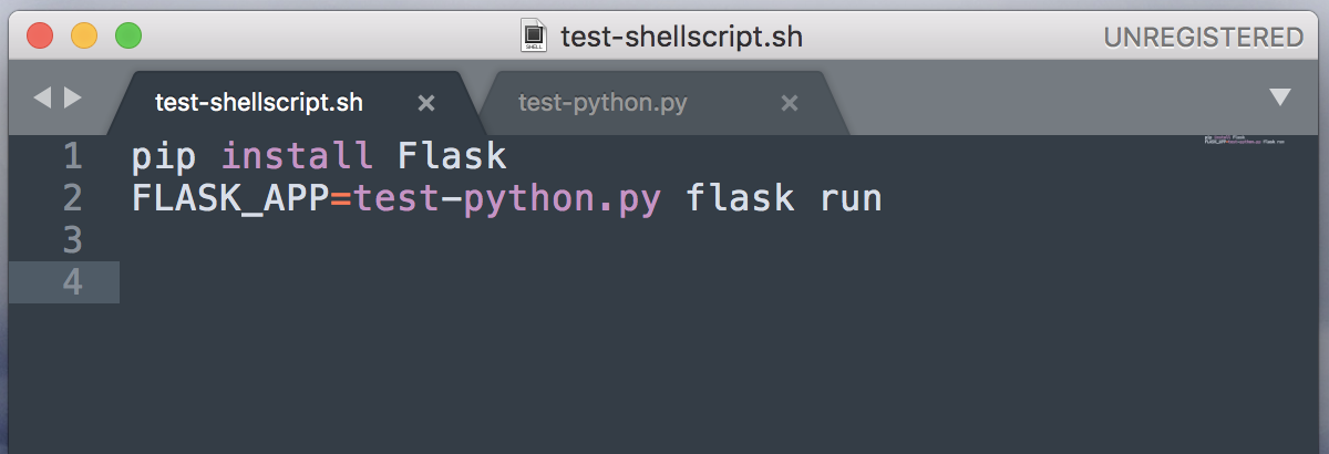 shell script closeup