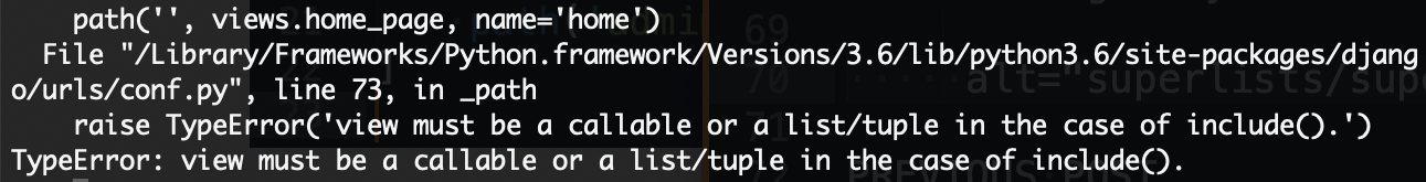 view not callable error for home page
