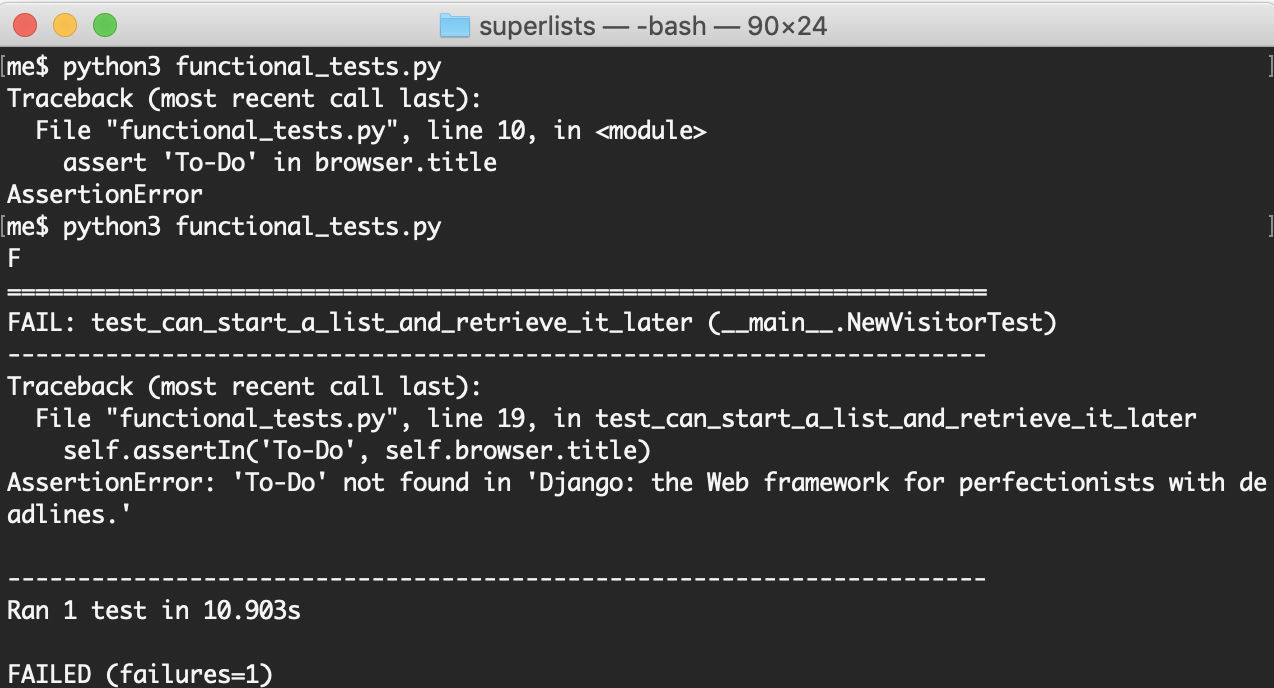 Minimum viable test failure